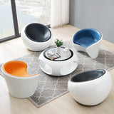 Fibreglass Glass Coffee Table And Stool